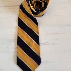 JOS.A.BANK SIGNATURE COLLECTION BLUE|GOLD REPP tie Italy Silk Blend ~ 3.5 X 61